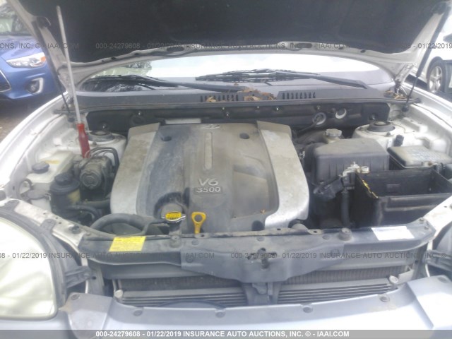 KM8SC13E24U685836 - 2004 HYUNDAI SANTA FE GLS/LX WHITE photo 10