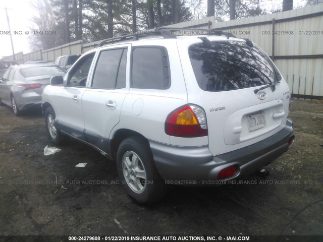 KM8SC13E24U685836 - 2004 HYUNDAI SANTA FE GLS/LX WHITE photo 3