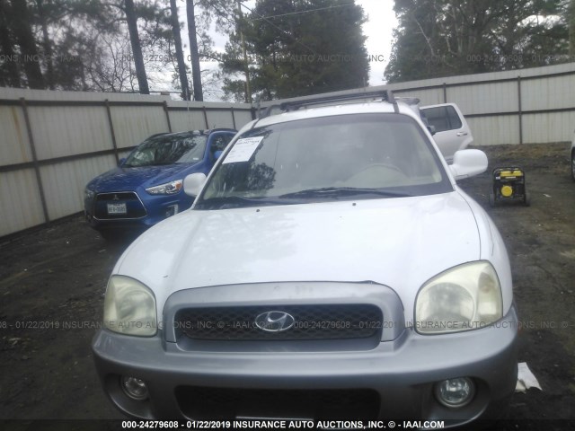 KM8SC13E24U685836 - 2004 HYUNDAI SANTA FE GLS/LX WHITE photo 6