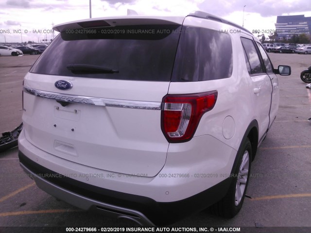 1FM5K7D83HGC62053 - 2017 FORD EXPLORER XLT WHITE photo 4