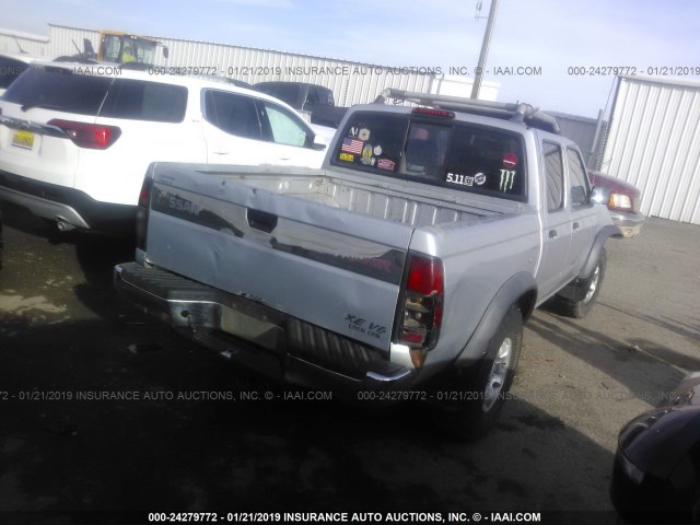 1N6ED27T5YC392079 - 2000 NISSAN FRONTIER CREW CAB XE/CREW CAB SE SILVER photo 4