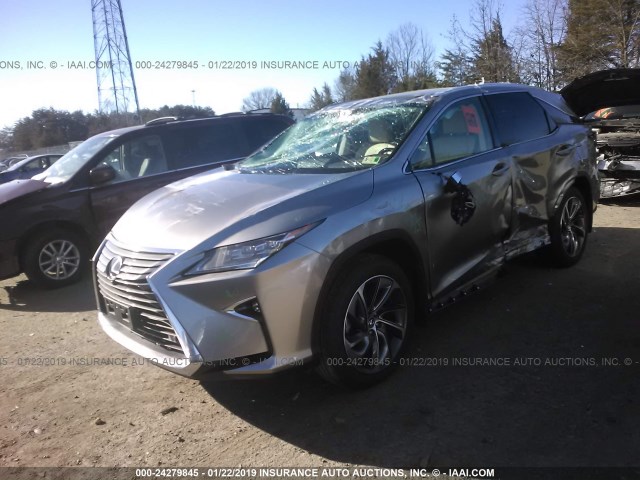 JTJDZKCA4J2008919 - 2018 LEXUS RX 350 L SILVER photo 2