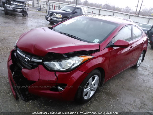 KMHDH4AE4DU934572 - 2013 HYUNDAI ELANTRA GLS/LIMITED RED photo 2