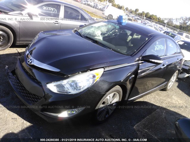 KMHEC4A43FA119584 - 2015 HYUNDAI SONATA HYBRID/LIMITED BLACK photo 2