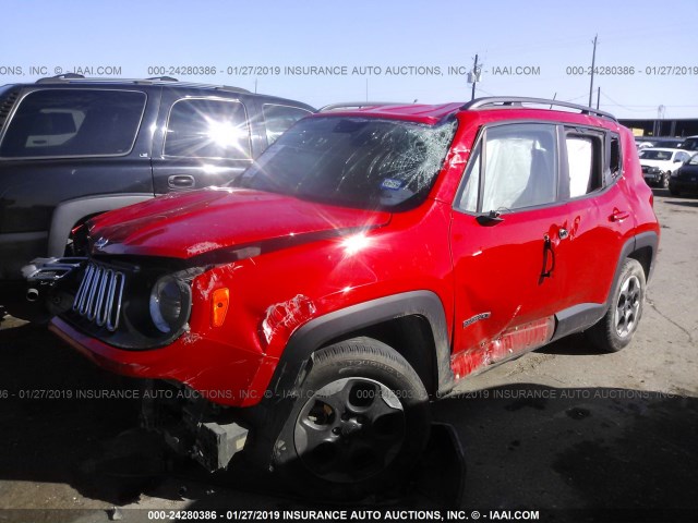 ZACCJAAB6HPF17373 - 2017 JEEP RENEGADE SPORT Կարմիր լուսանկար 2