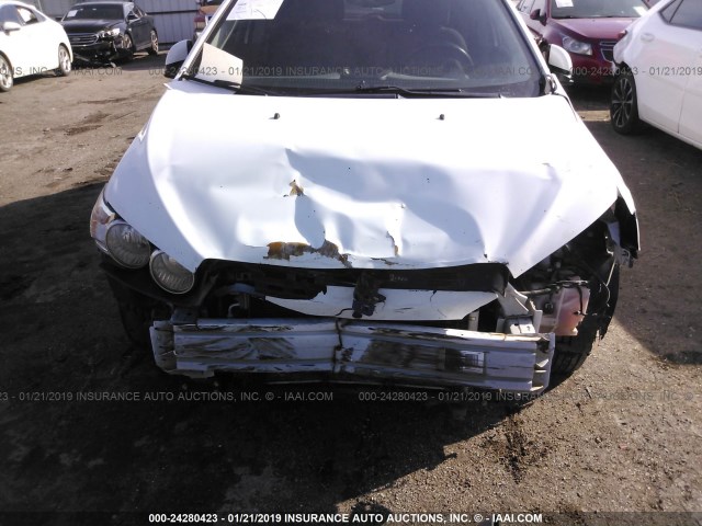 1G1JA6SH3D4106120 - 2013 CHEVROLET SONIC LS WHITE photo 6
