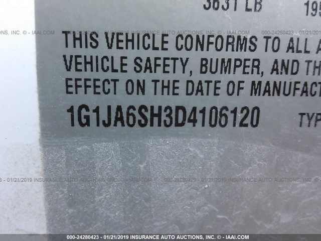 1G1JA6SH3D4106120 - 2013 CHEVROLET SONIC LS WHITE photo 9