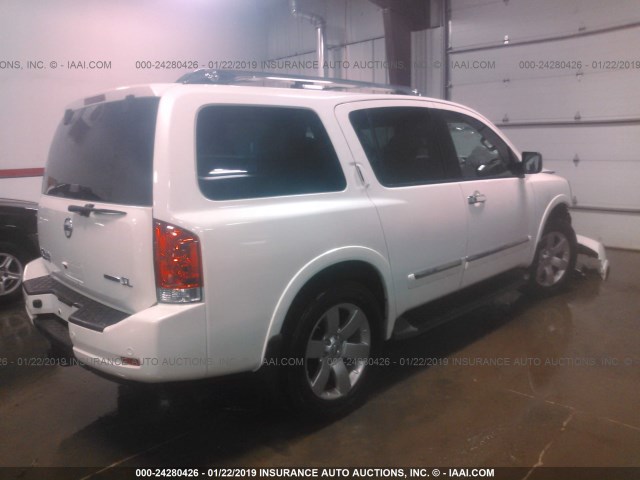 5N1BA0NC8EN604104 - 2014 NISSAN ARMADA SV/SL/PLATINUM WHITE photo 4