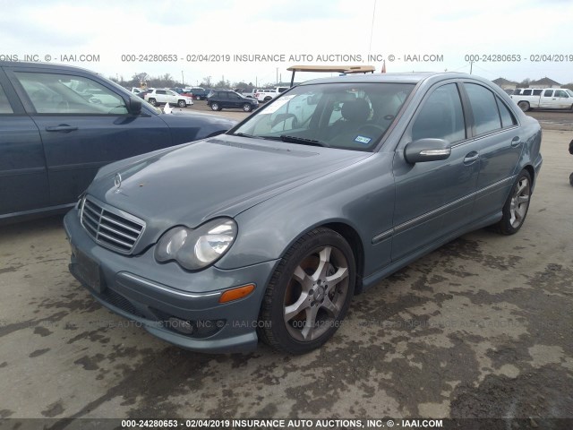 WDBRF52H97A942380 - 2007 MERCEDES-BENZ C 230 GRAY photo 2