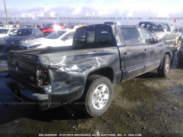 1D7HW48N35S139534 - 2005 DODGE DAKOTA QUAD SLT BLACK photo 4