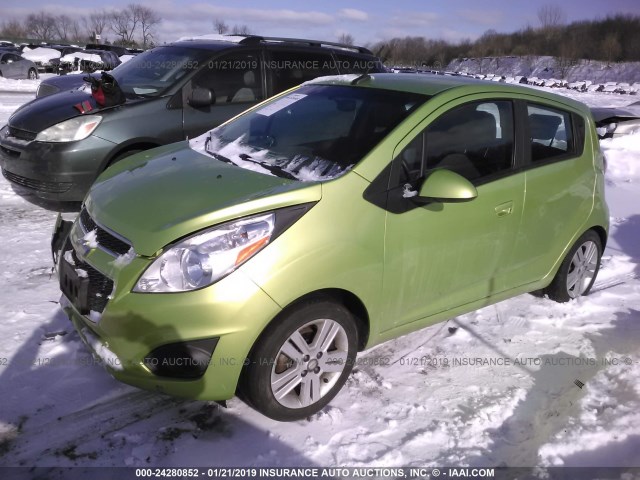 KL8CB6S9XDC558523 - 2013 CHEVROLET SPARK LS GREEN photo 2