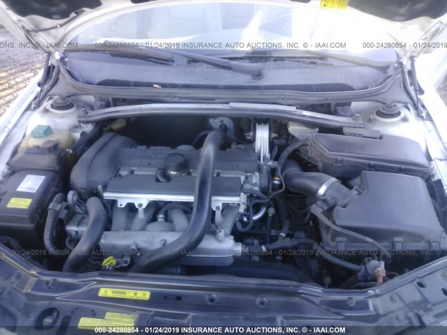 YV1RS592452428355 - 2005 VOLVO S60 2.5T WHITE photo 10