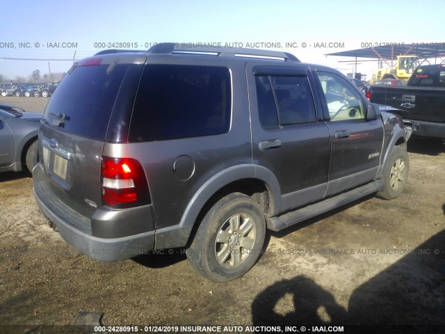 1FMEU63E46UB64157 - 2006 FORD EXPLORER XLT GRAY photo 4