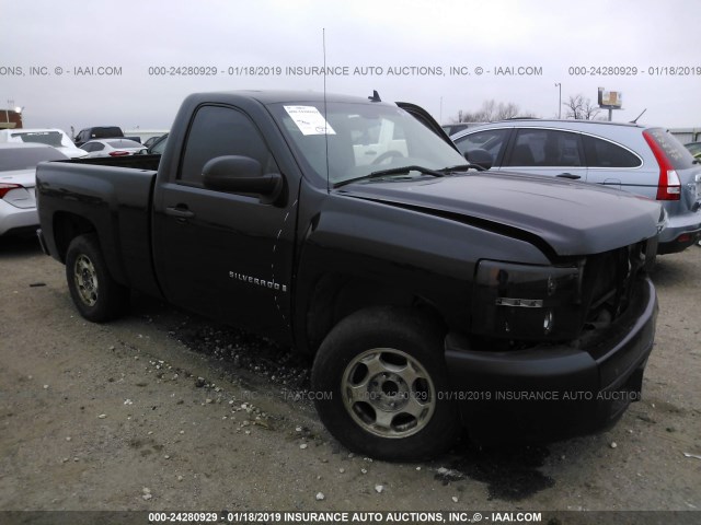 1GCEC14C37Z552640 - 2007 CHEVROLET SILVERADO C1500 BLACK photo 1