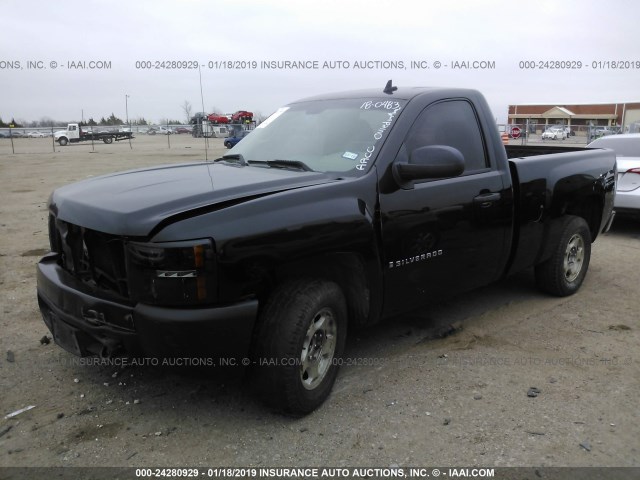 1GCEC14C37Z552640 - 2007 CHEVROLET SILVERADO C1500 BLACK photo 2