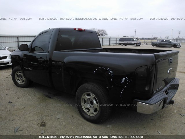 1GCEC14C37Z552640 - 2007 CHEVROLET SILVERADO C1500 BLACK photo 3