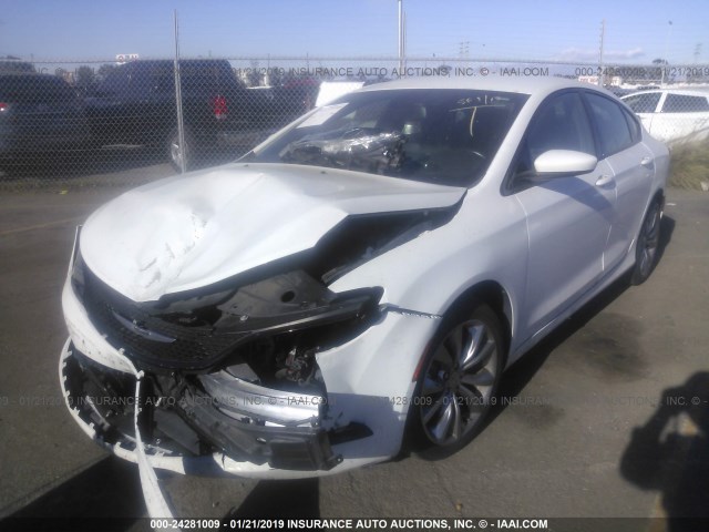 1C3CCCBB6FN650715 - 2015 CHRYSLER 200 S WHITE photo 2