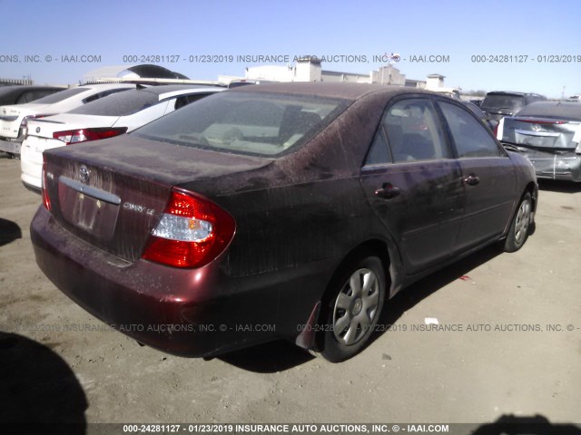 4T1BE32KX4U311987 - 2004 TOYOTA CAMRY LE/XLE/SE MAROON photo 4