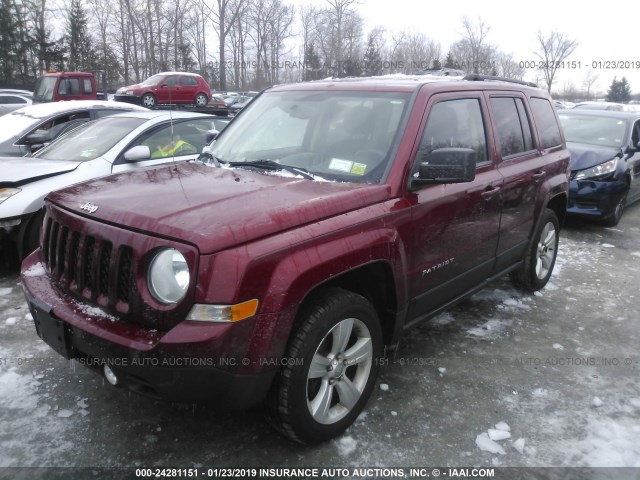 1C4NJRFBXCD574148 - 2012 JEEP PATRIOT LATITUDE RED photo 2