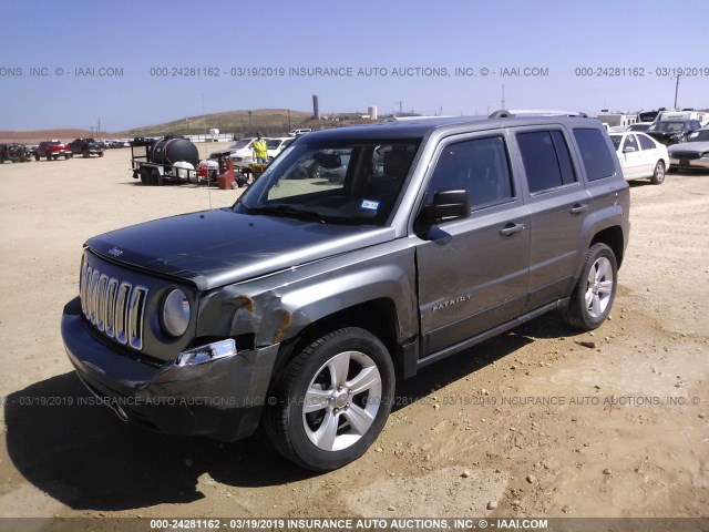 1C4NJRCB0ED518968 - 2014 JEEP PATRIOT LIMITED GRAY photo 2