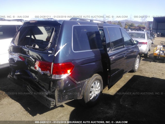 5FNRL38729B052441 - 2009 HONDA ODYSSEY EXL BLUE photo 4