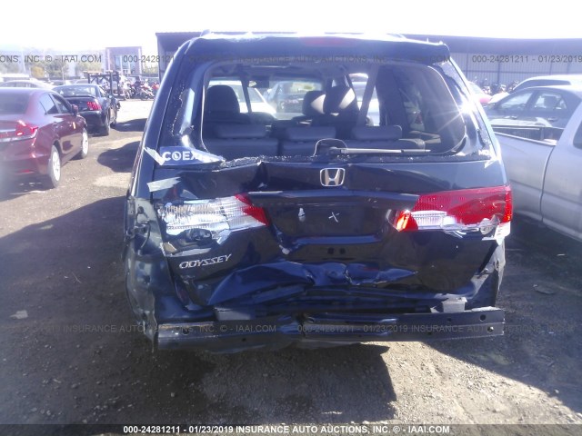 5FNRL38729B052441 - 2009 HONDA ODYSSEY EXL BLUE photo 6