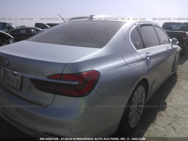 WBA7E2C52JB216292 - 2018 BMW 740 I SILVER photo 4