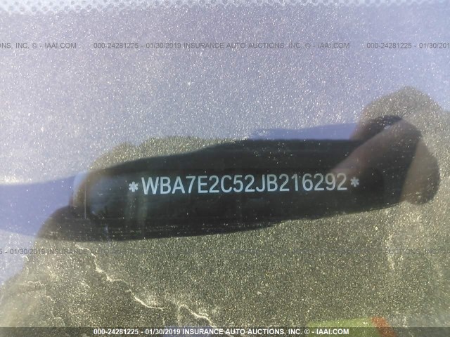 WBA7E2C52JB216292 - 2018 BMW 740 I SILVER photo 9