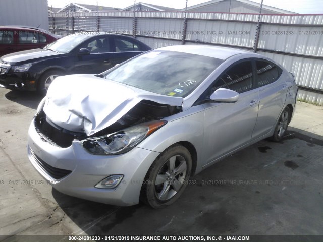 KMHDH4AE9DU494848 - 2013 HYUNDAI ELANTRA GLS/LIMITED SILVER photo 2