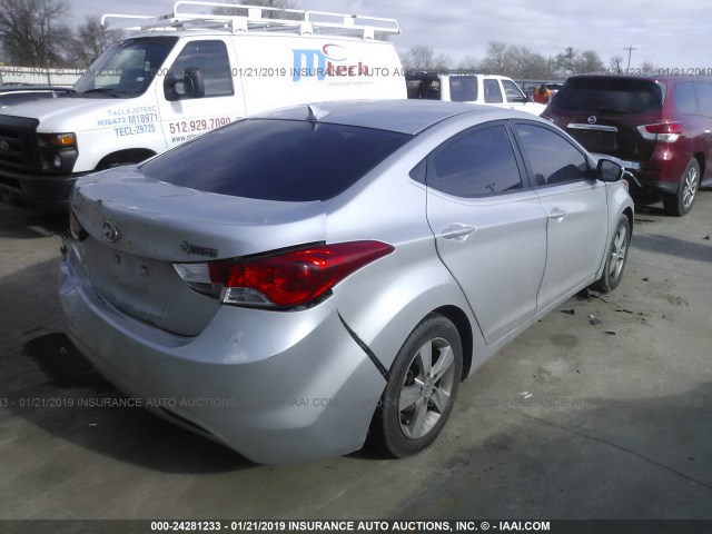 KMHDH4AE9DU494848 - 2013 HYUNDAI ELANTRA GLS/LIMITED SILVER photo 4