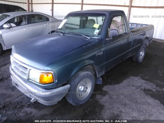 1FTCR10A5VTA69189 - 1997 FORD RANGER GREEN photo 2