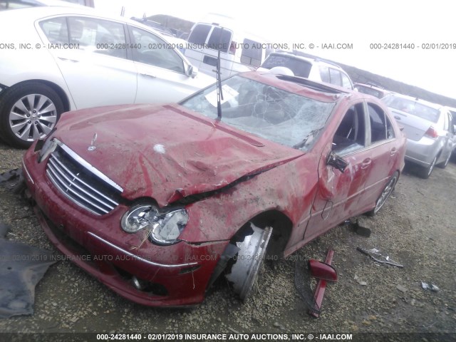 WDBRF76J25F621421 - 2005 MERCEDES-BENZ C 55 AMG RED photo 2