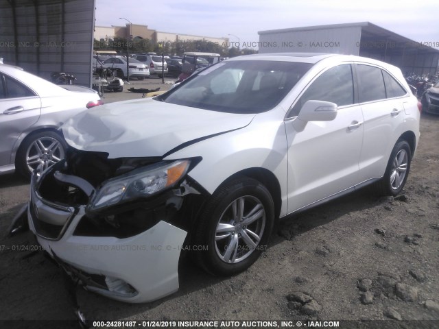 5J8TB3H50FL003059 - 2015 ACURA RDX TECHNOLOGY WHITE photo 2