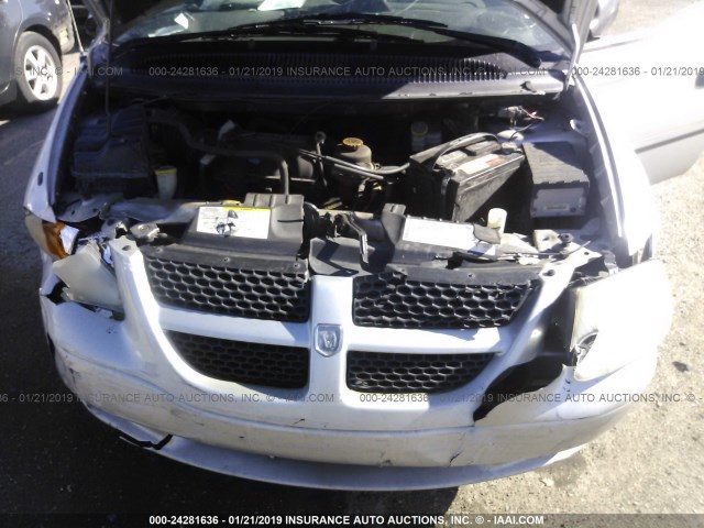 1D4GP24R54B544876 - 2004 DODGE GRAND CARAVAN SE SILVER photo 10