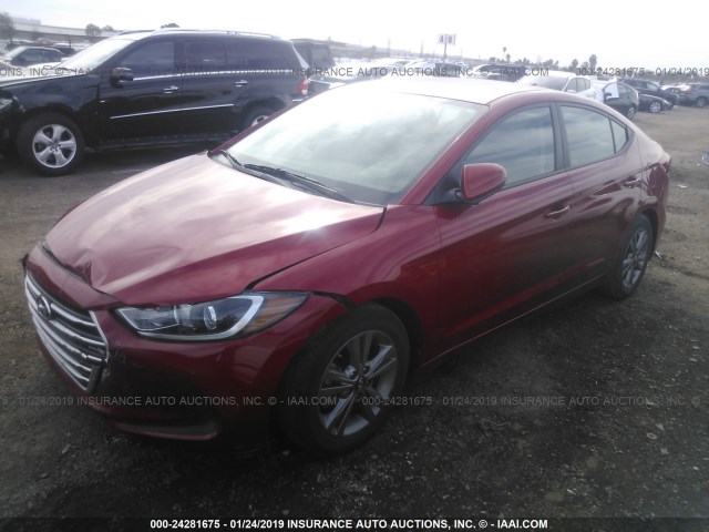 5NPD84LF9HH119892 - 2017 HYUNDAI ELANTRA SE/VALUE/LIMITED RED photo 2