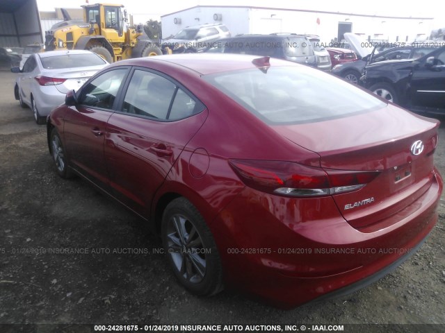 5NPD84LF9HH119892 - 2017 HYUNDAI ELANTRA SE/VALUE/LIMITED RED photo 3