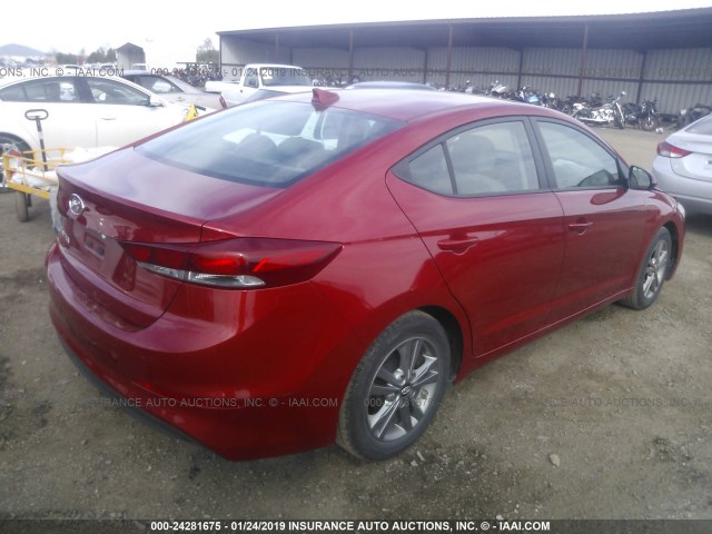 5NPD84LF9HH119892 - 2017 HYUNDAI ELANTRA SE/VALUE/LIMITED RED photo 4