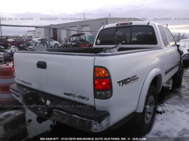 5TBBT44163S337423 - 2003 TOYOTA TUNDRA ACCESS CAB SR5 WHITE photo 4