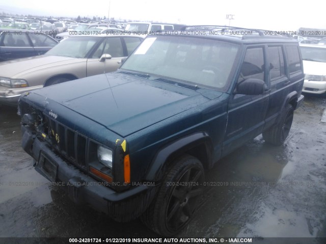 1J4FT28S7WL164088 - 1998 JEEP CHEROKEE SE GREEN photo 2