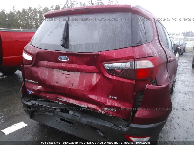 MAJ6P1CLXJC213884 - 2018 FORD ECOSPORT SES RED photo 6