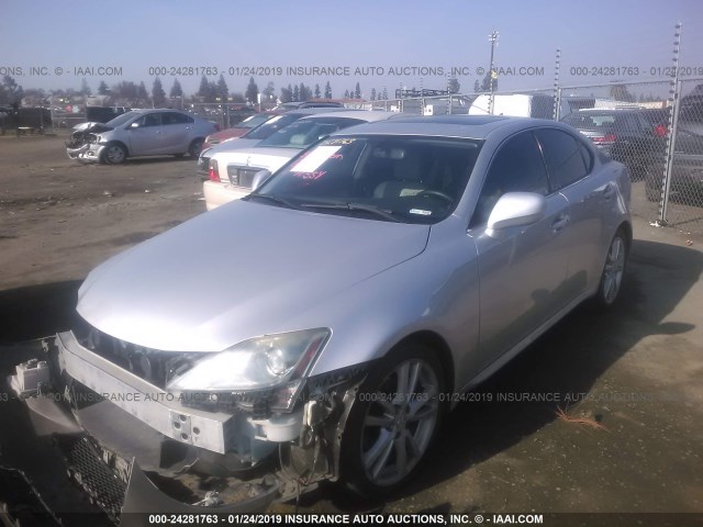 JTHBK262875027093 - 2007 LEXUS IS 250 SILVER photo 2