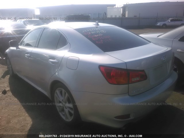 JTHBK262875027093 - 2007 LEXUS IS 250 SILVER photo 3