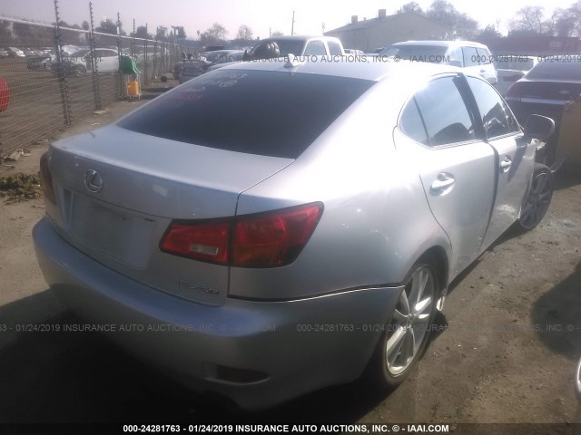 JTHBK262875027093 - 2007 LEXUS IS 250 SILVER photo 4