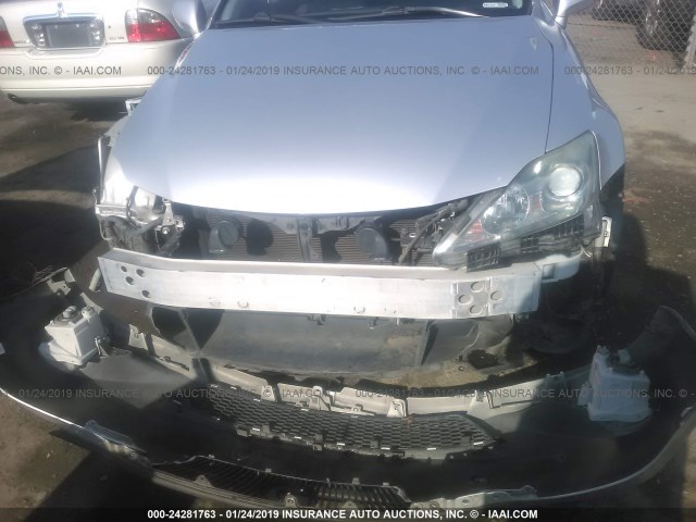 JTHBK262875027093 - 2007 LEXUS IS 250 SILVER photo 6