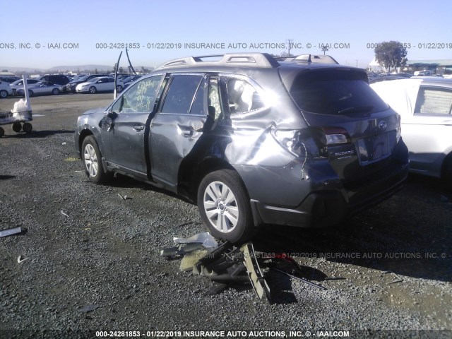 4S4BSACCXJ3244197 - 2018 SUBARU OUTBACK 2.5I PREMIUM GRAY photo 3