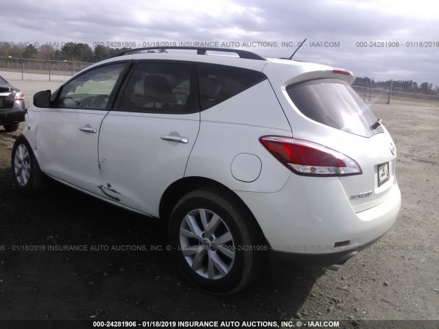 JN8AZ1MUXCW111061 - 2012 NISSAN MURANO S/SL/LE WHITE photo 3