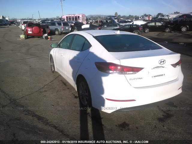 5NPD84LF5JH370348 - 2018 HYUNDAI ELANTRA SEL/VALUE/LIMITED WHITE photo 3