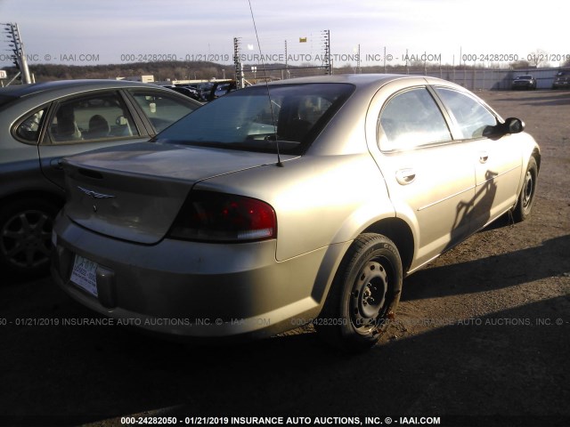 1C3EL46X14N217188 - 2004 CHRYSLER SEBRING LX TAN photo 4