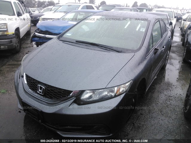 19XFB2F58DE285935 - 2013 HONDA CIVIC LX GRAY photo 2