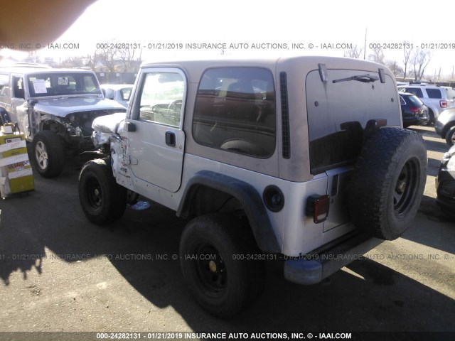 1J4FA49S03P346249 - 2003 JEEP WRANGLER / TJ SPORT SILVER photo 3